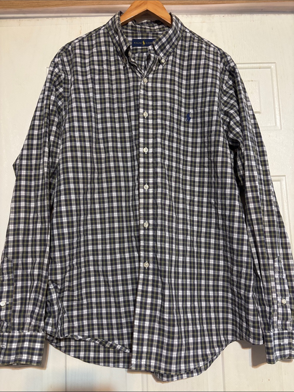 Ralph Lauren Green‎ & Blue Plaid Button-Down Dress Shirt